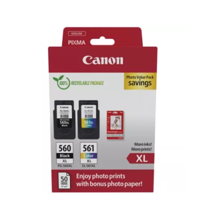 Cartus CANON PG-560XL/CL-561XL PHOTO VALUE PACK, Black, Cyan, Magenta, Yellow