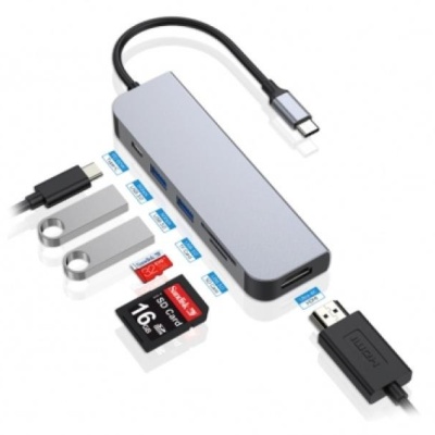 CONCEPTRONIC DONN02G 6-in-1 USB 3.2 Gen 1 Docking Station, USB 3.0 x 2, 60W USB PD, HDTV, SD, TF/MicroSD, 35.8 x 120 x 15 mm - Img 10