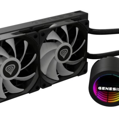 Cooler Procesor GENESIS HYDRIA 240 ARGB NEGRU, dimensiune radiator 276x120x27mm, 2 ventilatoare ARGB, Viteza ventilatoare: 500-1550 RPM, Airflow ventilatoare: 80 CFM, Suport AMD: AM4/AM5, suport INTEL: LGA 1151/1156/1150/1200/1700/1851 - Img 6