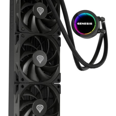 Cooler Procesor GENESIS HYDRIA 360 NEGRU, dimensiune radiator 397x120x27mm, 3 ventilatoare ARGB, Viteza ventilatoare: 500-1550 RPM, Airflow ventilatoare: 80 CFM, Suport AMD: AM4/AM5, suport INTEL: LGA 1151/1156/1150/1200/1700/1851 - Img 8