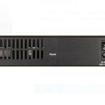 D-Link DSR-250v2 5 Port Gigabit VPN Router, interfata: 1 x 10/100/1000 Mbps WAN port, 3 x 10/100/1000 Mbps LAN ports, 1 x 10/100/1000 Mbps configurabil, 1 x USB 3.0, 1 x RJ-45 Console, Firewall Throughput: 950 Mbps, VPN Throughput: 200 Mbps, consum