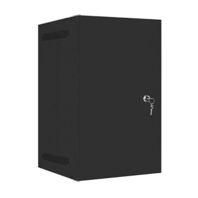 Dulap rack 10" perete 9U / 280x310 pentru auto-asamblare, cu ușă metalică, negru (flat pack)