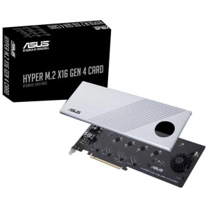 HYPER M.2 X16 GEN 4 CARD PCIe 4.0/3.0 x16 interface, compatible with PCIe x8 and x16 slots, support data transfer rates up to 256 Gbps. Up to 4 x M.2 slots (Key M), type 2242/2260/2280/22110 (supports PCIe 4.0/3.0) 1 x M.2 FAN Power Switch 4 x M.2