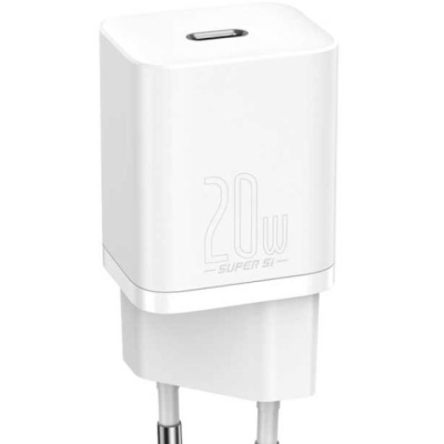 INCARCATOR retea Baseus Super Si, Quick Charge 20W, 1 x USB Type-C 5V/3A, alb - Img 6