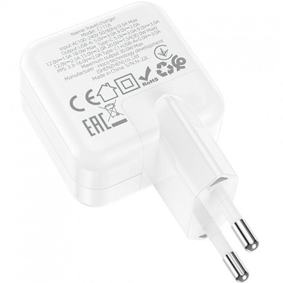 Incarcator retea BLUE Power BC111A 30W/3A 1xUSB-A & 1xUSB-C White - Img 2