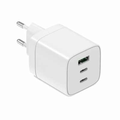 INCARCATOR SERIOUX 65W 2xUSB-C & USB-A de perete, Ieșire USB-C: C1 și C2: 5V/3A, 9V/3A, 12V/3A, 15V/3A, 20V/3,25A (65W) PPS: 5-11V/5A, (55W), A1: 5V/4,5A, 9V/3A, 12V/2,5A, 20V/1,5A(30W) C1+C2: 45W+20W (max. 65W), C1+A1: 45W+18W (max. 63W ) C2+A1:
