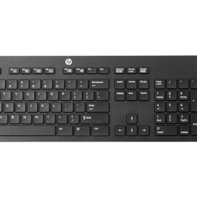 Kit tastatura si mouse wireless HP T6L04AA, dongle USB, Layout US, Negru
