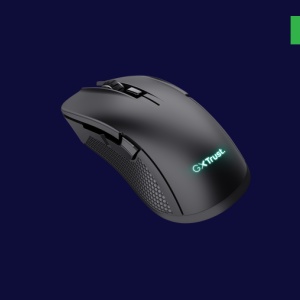 Mouse gaming wireless Trust GXT 931 Ybar, sensibilitate ajustabila 800-7200 DPI, interfata USB-C, iluminare RGB, greutate 96g, negru