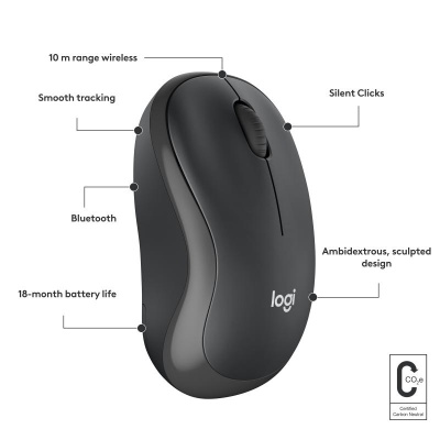 Mouse Logitech M240 Silent Graphite, rezolutie 1000 DPI, conectare wireless, interfata USB, gri - Img 9