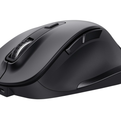 Mouse Trust Fyda ergonomic, reincarcabil, wireless RF 2.4GHz, USB2.0, 6 butoane, rezolutie 2400 DPI, negru - Img 5