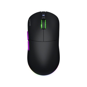 Mouse wireless Hator Quasar 3 ULTRA 8K, conectivitate 2.4GHz, bluetooth 5.4 si USB, polling rate pana la 8000Hz, senzor PixArt 3395, rezolutie maxima 30000 DPI, capacitate baterie 500 mAh, durata de viata baterie in modul wireless pana la 52 ore, timp