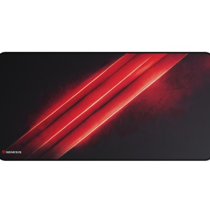 Mousepad Genesis Carbon 500 Maxi Flash, material cauciuc + textil, dimensiuni 900x450x2.5 mm, negru/rosu