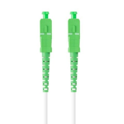 Patch cord fibră SM SC/APC-SC/APC simplex 10 m LSZH G657A2 3,0 mm alb
