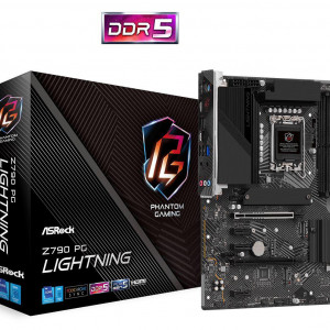 Placa de baza Asrock Z790 PG LIGHTNING LGA 1700 Supports 13th Gen & 12th Gen Intel® Core™ Processors 14+1+1 Phase Power Design, Dr.MOS for VCore+GT 4 x DDR5 DIMMs, supports up to 6800+(OC) 1 PCIe 5.0 x16, 1 PCIe 4.0 x16, 3 PCIe 3.0 x1, 1 M.2 Key-E for