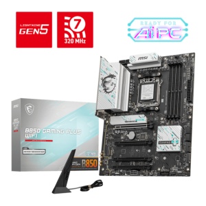 Placa de Baza MSI B850 GAMING PLUS WIFI AM5, 4x DDR5, 1x DP, 4x PCIE x16, 3x M.2, 4x SATA 6GB/s, ATX