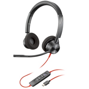 Poly Blackwire 3325 Stereo Microsoft Teams Certified USB-C Headset +3.5mm Plug +USB-C/A Adapter