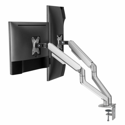 Suport 2 monitoare Serioux MM63-C024, arc cu gaz, compatibilitate dimensiune ecran 17"-32", greutate maximă suportata: (per ecran): 2~ 9kg, VESA: 75x75, 100x100, inclinare: +55°~-55°, pivotare: +90°~-90°, rotația ecranului: +180°~-180° - Img 6