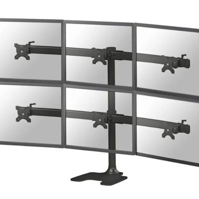 Suport 6 monitoare de birou Neomounts FPMA-D700DD6; pentru display-uri cu diagonale 10"-27", sistem de prindere VESA 100x100~100x100, greutate maxima suportata 8 - per ecrankg, full motion, tilt +180°, swivel +180°, rotate +360°; inaltime reglabila
