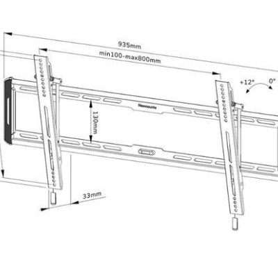 Suport perete Neomounts WL35-550BL18; pentru display-uri cu diagonale 43"-86", sistem de prindere VESA 100x100~800x400, greutate maxima suportata 70kg, tilt +12°, distanta fata de perete 33mm; culoare negru. Garantie 5 ani - Img 4