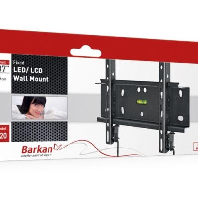 Suport TV de perete, Barkan E20.B, Fix, 26"- 39", VESA 200 x 200 mm, suporta pana la 40kg, negru