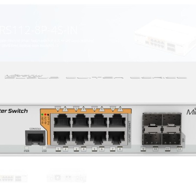 Switch MikroTik CRS112-8P-4S-IN, Gigabit, 8 porturi