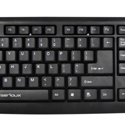 Tastatura Serioux 9400USB, cu fir, US layout, neagra, 104 taste, USB - Img 2