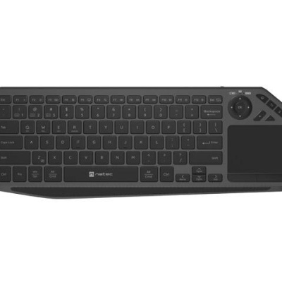 Tastatura wireless Natec TURBOT 2, material taste ABS, numar taste 90, mecanism taste X-Scissors, toucpad pentru smart TV inclus, negru