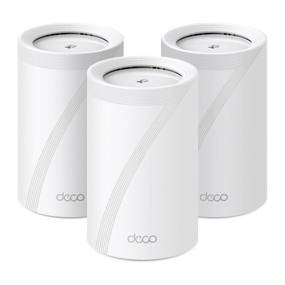 TP-LINK DECO BE65(3-PACK) Sistem Mesh WI-FI 7, BE9300, TRI-BAND, Standarde wireless: IEEE 802.11be/ax 6 GHz, IEEE 802.11be/ax/ac/n/a 5 GHz, IEEE 802.11ax/n/b/g 2.4 GHz, Viteze wireless: BE9300 6 GHz: 5760 Mbps (802.11be), 5 GHz: 2880 Mbps (802.11be), 2.4