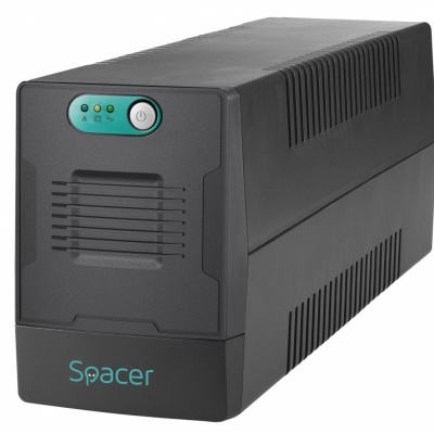 UPS Spacer Line Int. fara management, 800VA/ 480W, AVR, 2 x socket Schuko, indicatie status cu LED, 1 baterie 12V/9Ah, bateria are 12 luni garantie