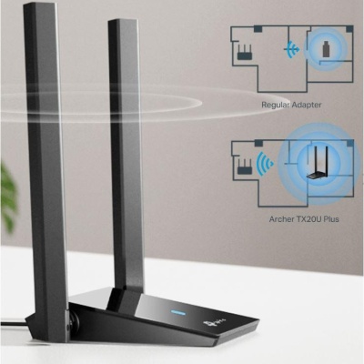 Adaptor wireless TP-Link, ARCHER TX20 PLUS, AX1800, 2 x antene externe Dual-Band 5Ghz, 2.4 Ghz, dimensiuni: 84 × 156.3 × 19.2 mm, Securitate Wireless: WEP, WPA/WPA2/WPA3, WPA-PSK/WPA2-PSK - Img 4
