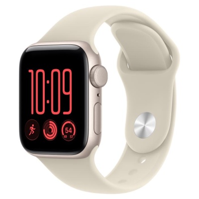 Apple Watch SE 3 GPS 40mm Starlight Aluminium Case with Sand Sport Band - S/M