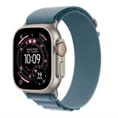 Apple Watch Ultra 3 GPS + Cellular 49mm Natural Titanium Case with Light Blue Alpine Loop - Small - Img 2