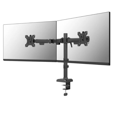 Brat dublu monitor Neomounts DS60-600BL2; pentru display-uri cu diagonale 10"-32", sistem de prindere VESA 75x75~100x100, greutate maxima suportata 8 - per ecrankg, full motion, tilt +45°, swivel 90°, rotate 180°, distanta fata de perete 99-459mm;