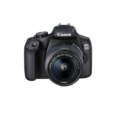 Camera foto Canon EOS-2000D kit, obiectiv EF-S 18-55mm f/3.5-5.6 IS II 24.1MP,3.0" TFT fixed DIGIC 4+, ISO 100-6400,FullHD movies 30fps,compatibil SD/SDHC/SDXC, 30-1/4000 sec,9 puncte de focus, HDMI mini,USB,WI-FI, accumulator Li-ion LP-E10, montura