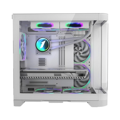 Carcasa 1stPlayer gaming UV5-wh-Hub, 5 ventilatoare aRGB infinity efect plus PWM, telecomanda, Micro-ATX, alb - Img 3