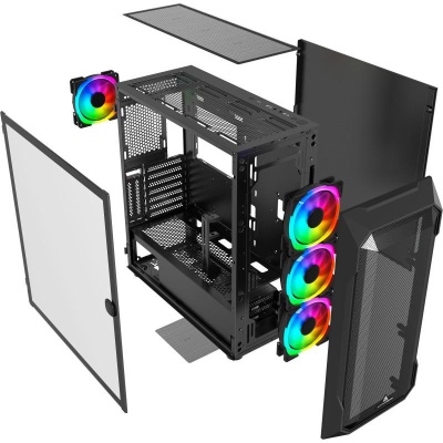 Carcasa ALPHAGEAR Artisan ARGB, Mid Tower, Black - Img 3