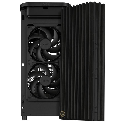 Carcasa ASUS PROART PA401 WOOD EDITION Mid Tower ARGB NEGRU, Tempered Glass, Sloturi Expansiune 7, Drive Bays: 2x3.5" 2x2.5"/3.5", Ventilatoare Suportate: 5 (spate: 1x120mm, fata: 2x140mm sau 2x160mm, sus: 2x120mm sau 2x140mm), Ventilatoare Incluse: 2 - Img 8