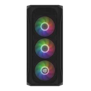 Carcasa FURY SHOBO SH4F Mid Tower RGB NEGRU, Tempered Glass, Sloturi Expansiune 7, Drive Bays: 2x3.5" 2x2.5", Ventilatoare Suportate: 8 (spate: 1x120mm, fata: 3x120mm sau 3x140mm, sus: 2x120mm sau 1x140mm, jos: 2x120mm), Ventilatoare Incluse: 4