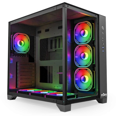 CARCASA NJOY PC AURA Mid Tower NEGRU - Img 2