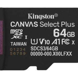 Card de Memorie MicroSDXC Kingston64GBCanvas Select PlusFara Adaptor