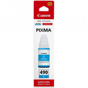 Cartus cerneala Canon GI-490 C, cyan, capacitate 70ml, pentru echipamente CISS G1400 / G2400 / G3400 / G4400 / G1411 / G2411 / G3411 / G4411.