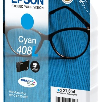 Cartus cerneala Epson 408L Ink Tank, Cyan, DuraBrite Ultra Ink,capacitate 21.6ml, 1.7k pagini, pentru WorkForce Pro WF-C4810DTWF. - Img 4