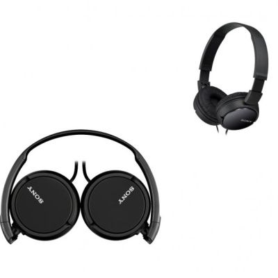 Casti Sony MDRZX110B, Frecventa (Hz) 12 - 22.000, Impedanta (ohmi) 24, Conector Stereo mini in forma de L, placat cu aur, difuzor 30 mm, negru