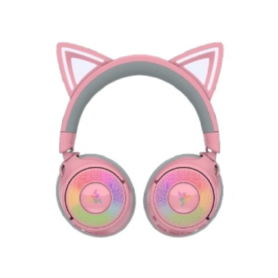 Casti wireless Razer Kraken Kitty V3 Pro, THX Spatial Audio, iluminare RGB, frecventa raspuns 20 Hz - 28 kHz, microfon detasabil unidirectional, roz