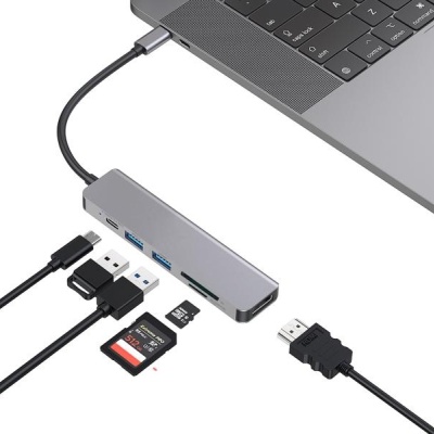 CONCEPTRONIC DONN02G 6-in-1 USB 3.2 Gen 1 Docking Station, USB 3.0 x 2, 60W USB PD, HDTV, SD, TF/MicroSD, 35.8 x 120 x 15 mm - Img 11