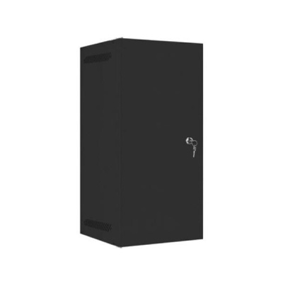 Dulap rack 10" perete 12U / 280x310 pentru auto-asamblare, cu ușă metalică, negru (flat pack)