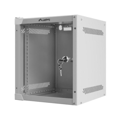 Dulap rack 10" perete 6U / 280x310 (flat pack) cu ușă din sticlă, gri