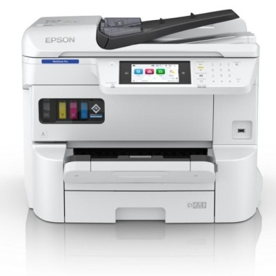 EPSON WorkForce Pro EM-C7100DWF A3+ COLOR INKJET MFP, Functii( Tiparire, Scanare, Copiere, Fax), 4 culori, Viteza printare; 35 ppm mono, 35ppm Color, Rezolutie: 4.800 x 1.200 DPI, Volum recomandat lunar: 500-5.000pagini,Maxim: 75.000 pagini, Viteza