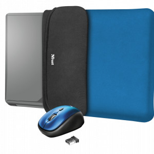 Husa Laptop Trust Yvo 2-in-1 set: reversible laptop sleeve and wireless mouse General Height of main product (in mm) 430 mm Width of main product (in mm) 290 mm Depth of main product (in mm) 60 mm Total weight 285 g Weight of main unit 201 g