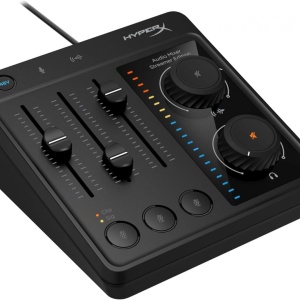 HyperX Audio Mixer pentru microfoane XLR si jack 3,5mm, phantom power 48V, butoane mute, indicatoare LED